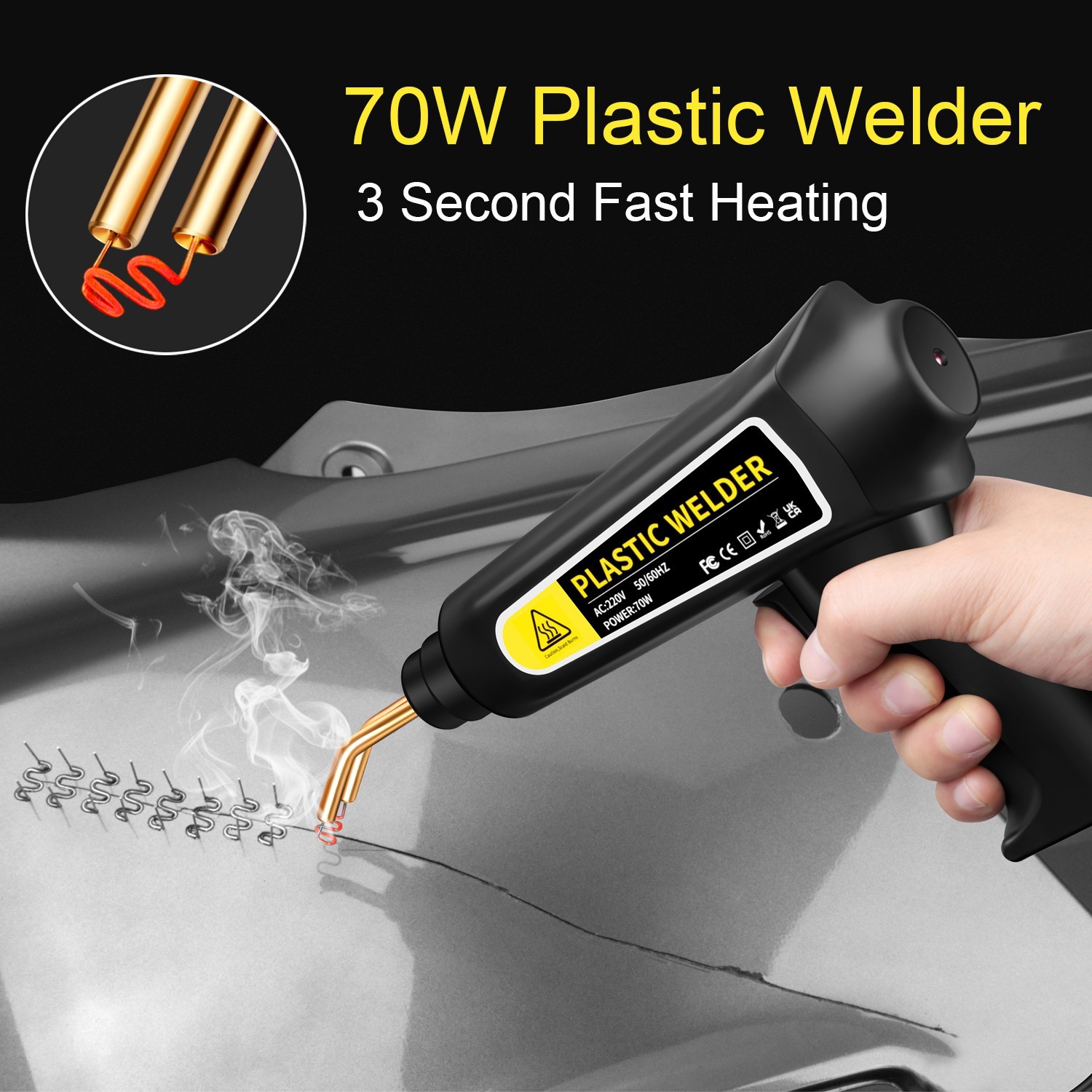Tools For Welding Workshop - طقم لحام بلاستيك 70 واط، مسدس